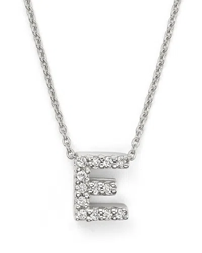Roberto Coin 18k White Gold Initial Love Letter Pendant Necklace With Diamonds, 16 In E