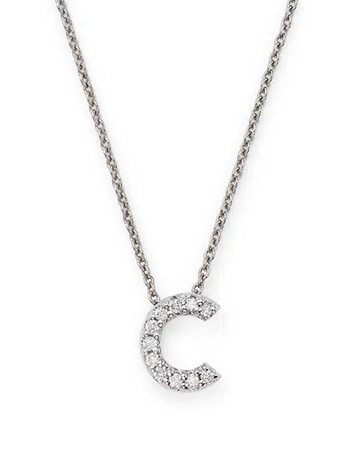 Roberto Coin 18k White Gold Initial Love Letter Pendant Necklace With Diamonds, 16 In C
