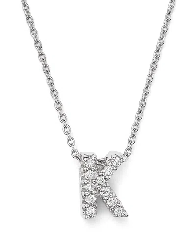 Roberto Coin 18k White Gold Initial Love Letter Pendant Necklace With Diamonds, 16