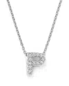 Roberto Coin 18k White Gold Initial Love Letter Pendant Necklace With Diamonds, 16