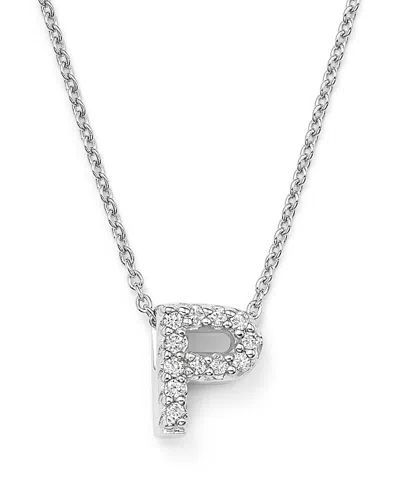 ROBERTO COIN 18K WHITE GOLD INITIAL LOVE LETTER PENDANT NECKLACE WITH DIAMONDS, 16,001634AWCHXP