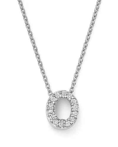 Roberto Coin 18k White Gold Initial Love Letter Pendant Necklace With Diamonds, 16 In O