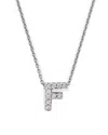 Roberto Coin 18k White Gold Initial Love Letter Pendant Necklace With Diamonds, 16 In F