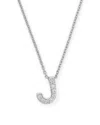 Roberto Coin 18k White Gold Initial Love Letter Pendant Necklace With Diamonds, 16 In J