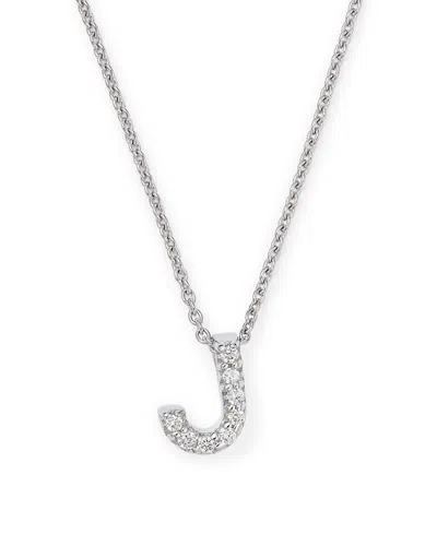 Roberto Coin 18k White Gold Initial Love Letter Pendant Necklace With Diamonds, 16 In J