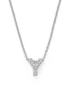 Roberto Coin 18k White Gold Initial Love Letter Pendant Necklace With Diamonds, 16 In Y