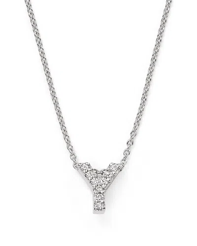 Roberto Coin 18k White Gold Initial Love Letter Pendant Necklace With Diamonds, 16 In Y