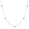 Roberto Coin 18k White Gold Verona Love By The Inch Diamond Flower Station Collar Necklace, 17 In White
