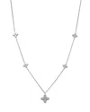 Roberto Coin 18k White Gold Love By The Inch Diamond Flower Station Necklace, 15-17 In White