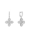 Roberto Coin 18k White Gold Love In Verona Diamond Flower Drop Earrings - Exclusive In White