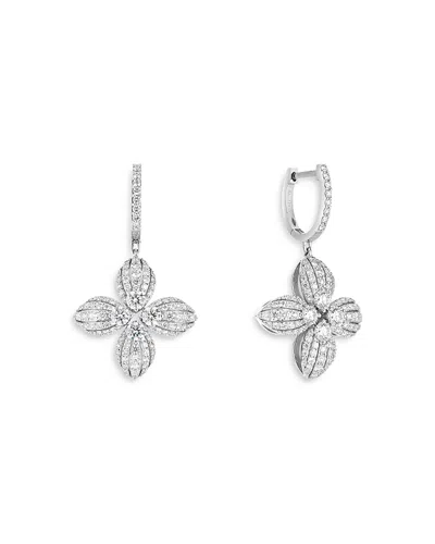 Roberto Coin 18k White Gold Love In Verona Diamond Flower Drop Earrings - Exclusive