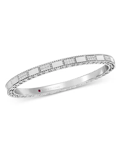 Roberto Coin 18k White Gold Mosaic Cluster Bangle Bracelet