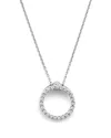 Roberto Coin 18k White Gold Or Yellow Gold And Diamond Extra Small Circle Necklace, 16-18 In Black