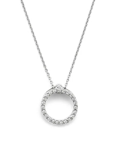Roberto Coin 18k White Gold Or Yellow Gold And Diamond Extra Small Circle Necklace, 16-18 In Black