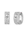Roberto Coin 18k White Gold Pois Mois Diamond Luna Small Hoop Earrings