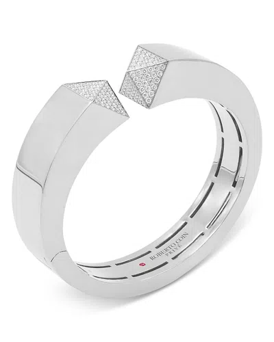 Roberto Coin 18k White Gold Sauvage Diamond Cuff Bangle Bracelet