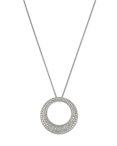 Roberto Coin 18k White Gold Scalare Diamond Circle Pendant Necklace, 16-18