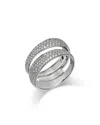 Roberto Coin 18k White Gold Scalare Diamond Double Row Ring In White
