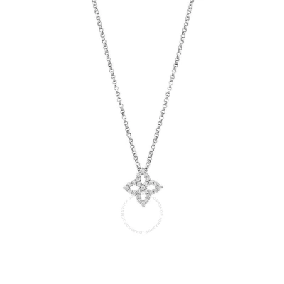 Roberto Coin 18k White Gold Small Princess Flower Diamond Outline Pendant