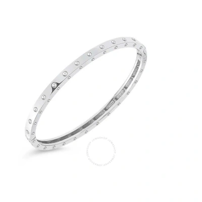 Roberto Coin 18k White Gold Symphony Collection Dimpled Bangle In Silver-tone