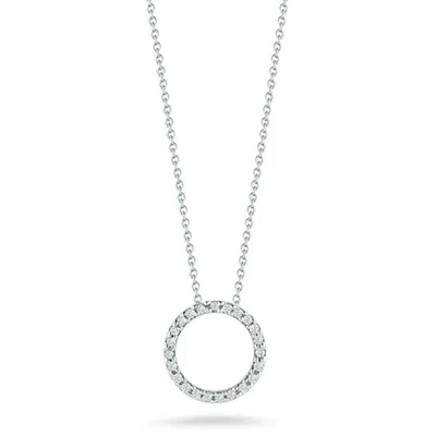Roberto Coin 18k White Gold Tiny Treasures Diamond Circle Pendant 12mm 0.09 Ct