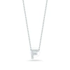 ROBERTO COIN ROBERTO COIN 18K WHITE GOLD TINY TREASURES DIAMOND "F" PENDANT