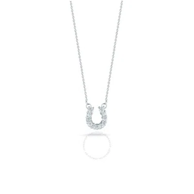 Roberto Coin 18k White Gold Tiny Treasures Diamond Horseshoe Necklace - 001628awchx0