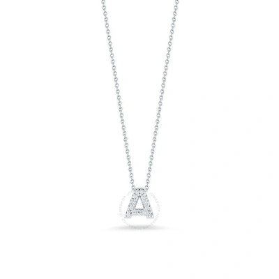 Roberto Coin 18k White Gold Tiny Treasures Diamond Letter A Pendant