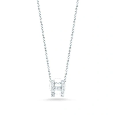 Roberto Coin 18k White Gold Tiny Treasures Diamond Letter H Pendant