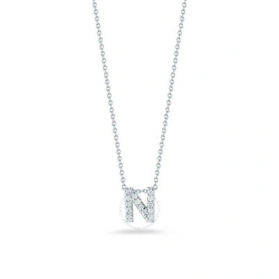 Roberto Coin 18k White Gold Tiny Treasures Diamond Letter "n" Pendant