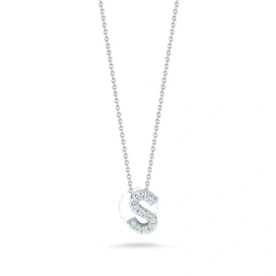 Roberto Coin 18k White Gold Tiny Treasures Diamond Letter S Pendant