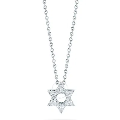 Roberto Coin 18k White Gold Tiny Treasures Diamond Star Of David Necklace In Metallic