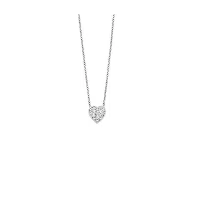 Roberto Coin 18k White Gold Tiny Treasures Small Diamond Heart Necklace