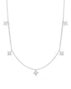 Roberto Coin 18k White Gold Verona Love By The Inch 5 Station Flower Diamond Necklace, 17 In White