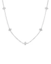 Roberto Coin 18k White Gold Verona Love By The Inch Diamond Flower Station Collar Necklace, 17 In White