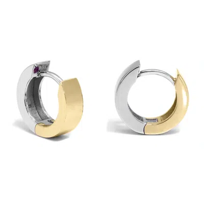 Roberto Coin 18k Yellow And White Gold Oro Classic Hoop Earrings