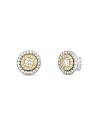 ROBERTO COIN 18K YELLOW & WHITE GOLD SIENNA DIAMOND DOT HALO STUD EARRINGS