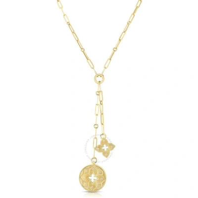 Roberto Coin 18k Yellow Gold 0.14ct Diamond Venetian Princess Double Medallion Necklace - 7773276ayc In Yellow, Gold-tone