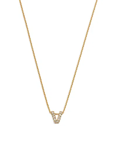 Roberto Coin 18k Yellow Gold And Diamond Initial Love Letter Pendant Necklace, 16 In V