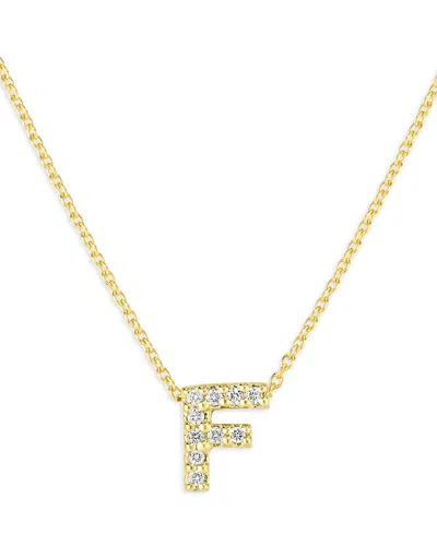 Roberto Coin 18k Yellow Gold And Diamond Initial Love Letter Pendant Necklace, 16