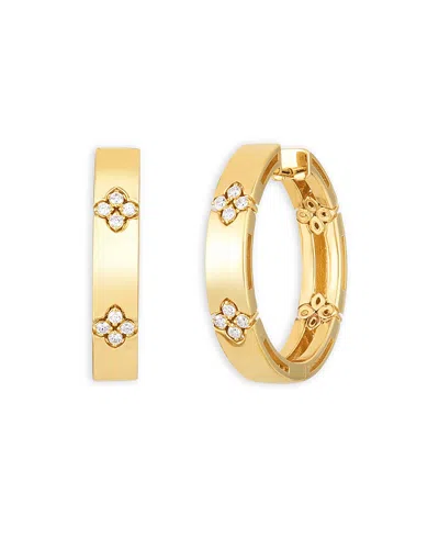 ROBERTO COIN 18K YELLOW GOLD & DIAMOND LOVE IN VERONA HOOP EARRINGS,8882991AYERX