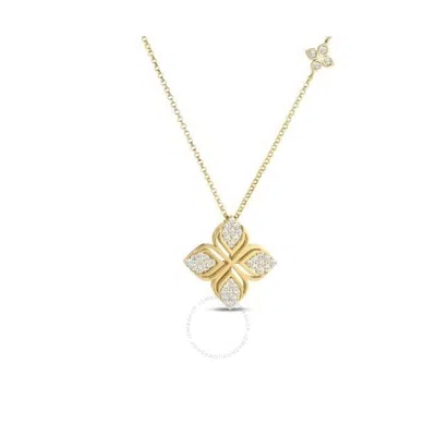 Roberto Coin 18k Yellow Gold Arabesque Pave Diamond Flower Necklace - 7773691ay17x