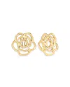 Roberto Coin 18k Yellow Gold Bold Gold Oro Classic Openwork Rose Stud Earrings In Gold