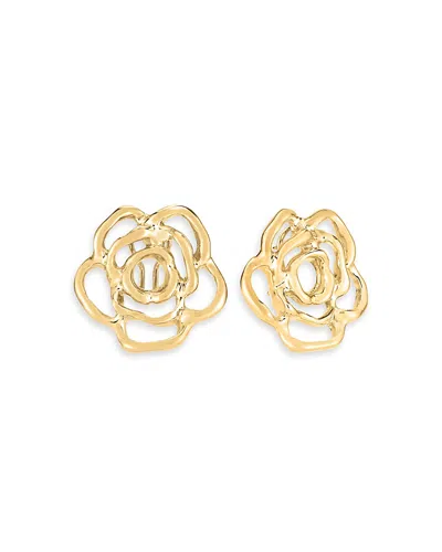 Roberto Coin 18k Yellow Gold Bold Gold Oro Classic Openwork Rose Stud Earrings
