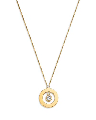 Roberto Coin 18k Yellow Gold Cento Diamond Baby O Circle Pendant Necklace, 16-18
