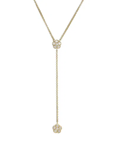 Roberto Coin 18k Yellow Gold Daisy By The Inch Diamond Flower Lariat Necklace, 16-18