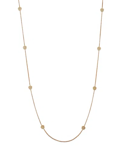 Roberto Coin 18k Yellow Gold Daisy By The Inch Diamond Flower Long Statement Necklace, 36