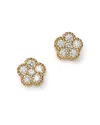 Roberto Coin 18k Yellow Gold Daisy Diamond Flower Stud Earrings In Gold