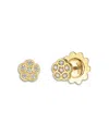 Roberto Coin 18k Yellow Gold Daisy Diamond Flower Stud Earrings In Gold