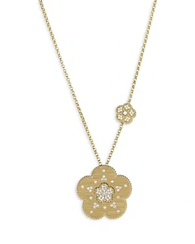 Roberto Coin 18k Yellow Gold Daisy Diamond Large & Small Flower Pendant Necklace, 30 - 100% Exclusive